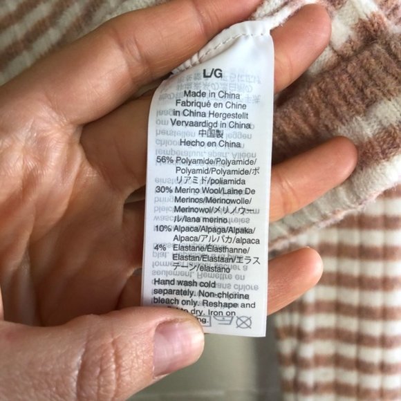 Madewell pink collette striped alpaca sweater L - Picture 7 of 7